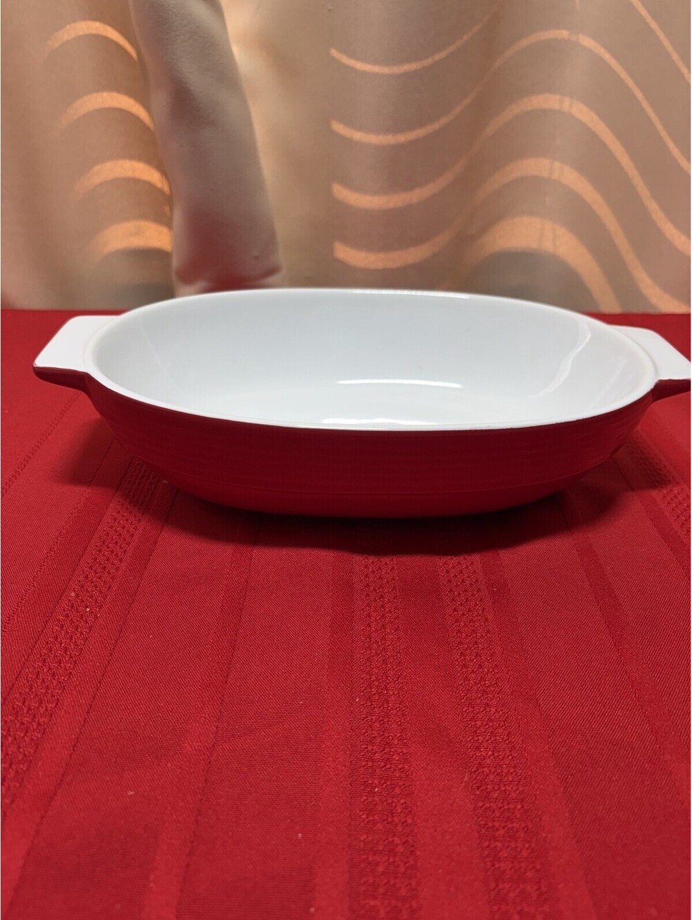 Red Oval Ceramic Baking Casserole Dish Oven Bakeware
